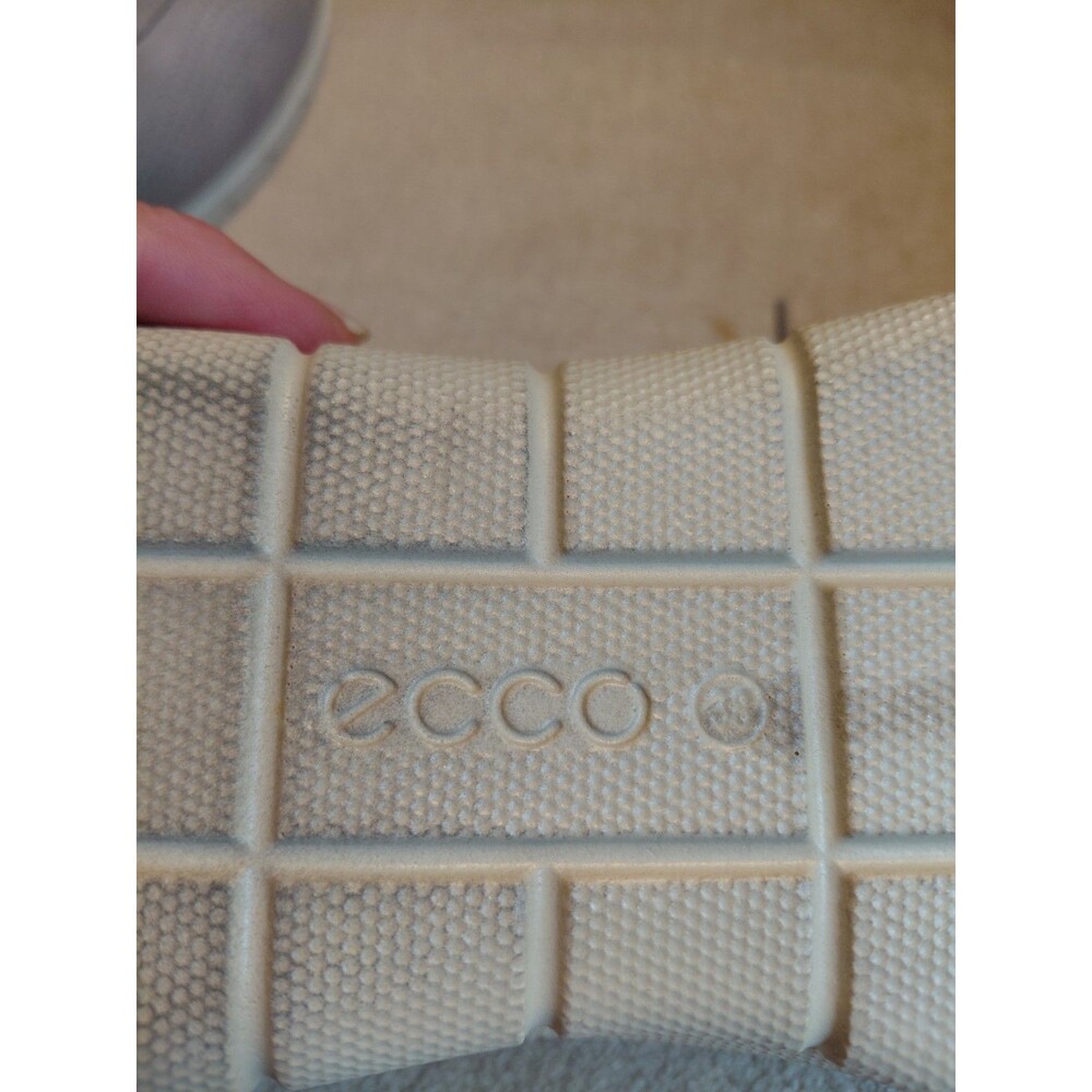 ECCO Womens 38 Leather Lace Up Walking Shoes Taupe Beige Comfort Sneakers US 7.5 - Picture 6 of 7